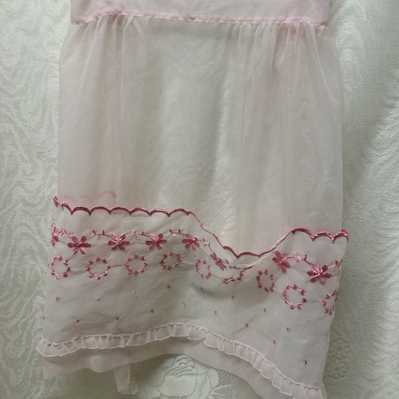 The Unbranded Brand Other - Vintage Sheer Pink Mid-Century Apron ‎ 1950s Apparel Housewife Costume Grandma